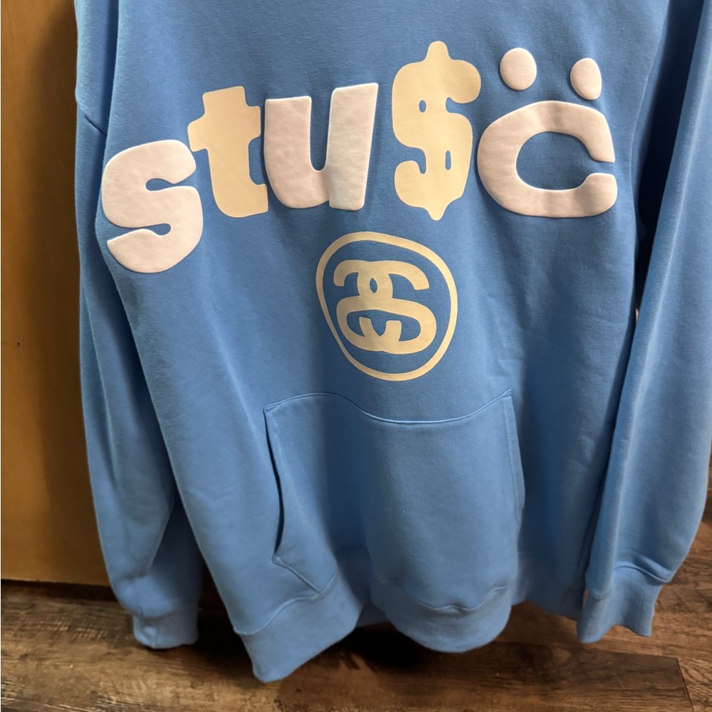 Stüssy Blue Hoodie with White Logo